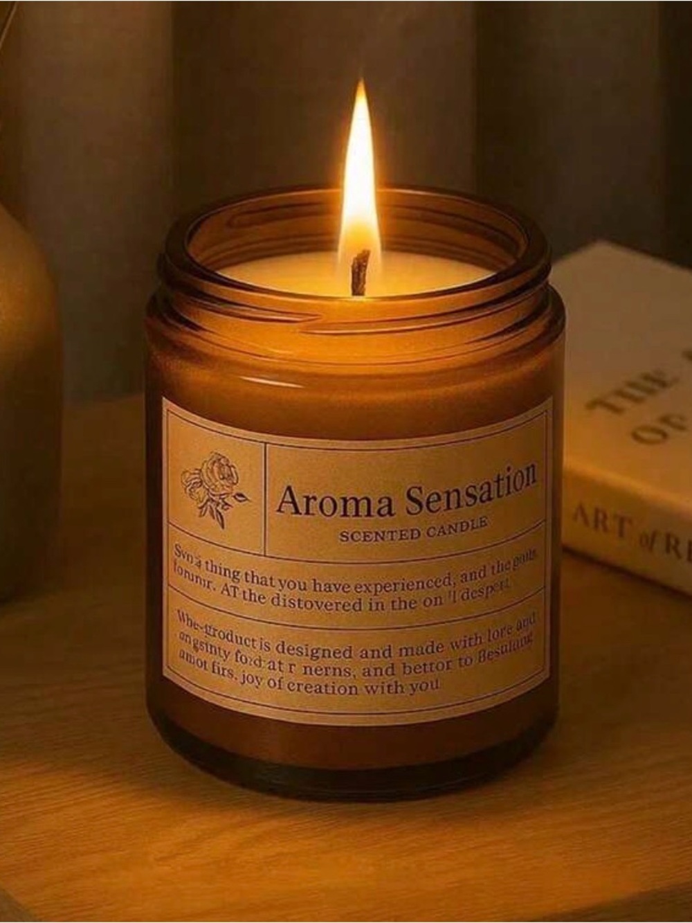 Aroma Sensation Scented Candle — Amber Brown
